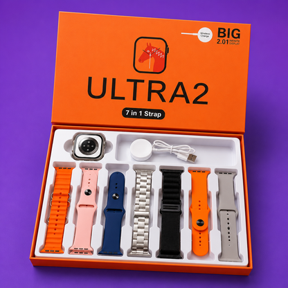 Ultra 2 Smart Watch | 7-in-1 Strap Set & Wireless Charging