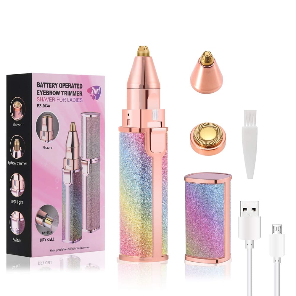 Flawless 2-in-1 Eyebrow Trimmer & Facial Hair Remover | USB Rechargeable