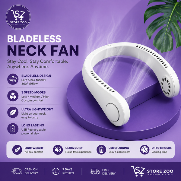 Portable Bladeless Neck Fan | 3-Speed Cooling